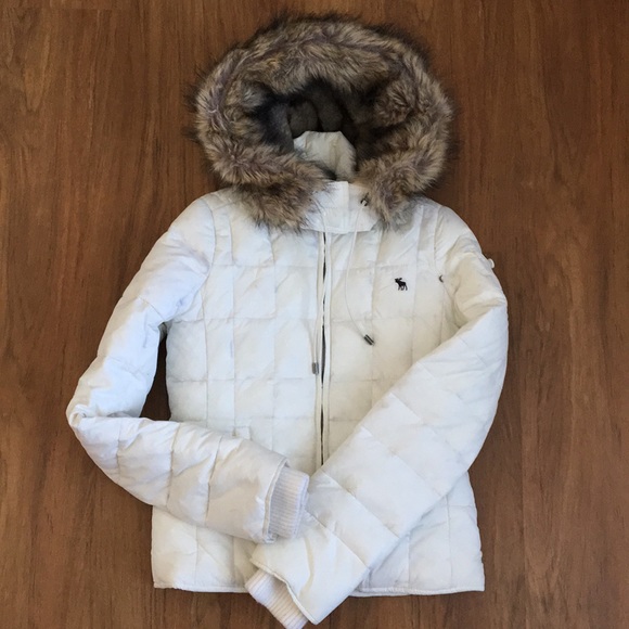 Coats | Abercrombie White Fur Jacket 
